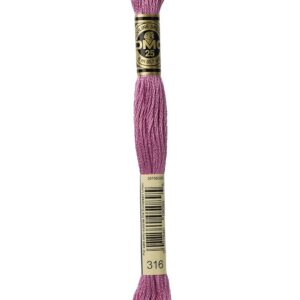 DMC 117–316 Mouline Stranded Coton Six brins Fil à broder Filetage, Medium antique Mauve, 8 m