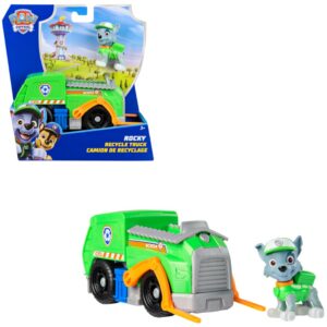 Paw Patrol - Pat Patrouille - Véhicule Figurine Rocky - Voiture Figurine À Collectionner - Pat Patrouille Véhicule - Plastique Recyclé - Voiture Enfant - Jouet Enfant 3 Ans Et +