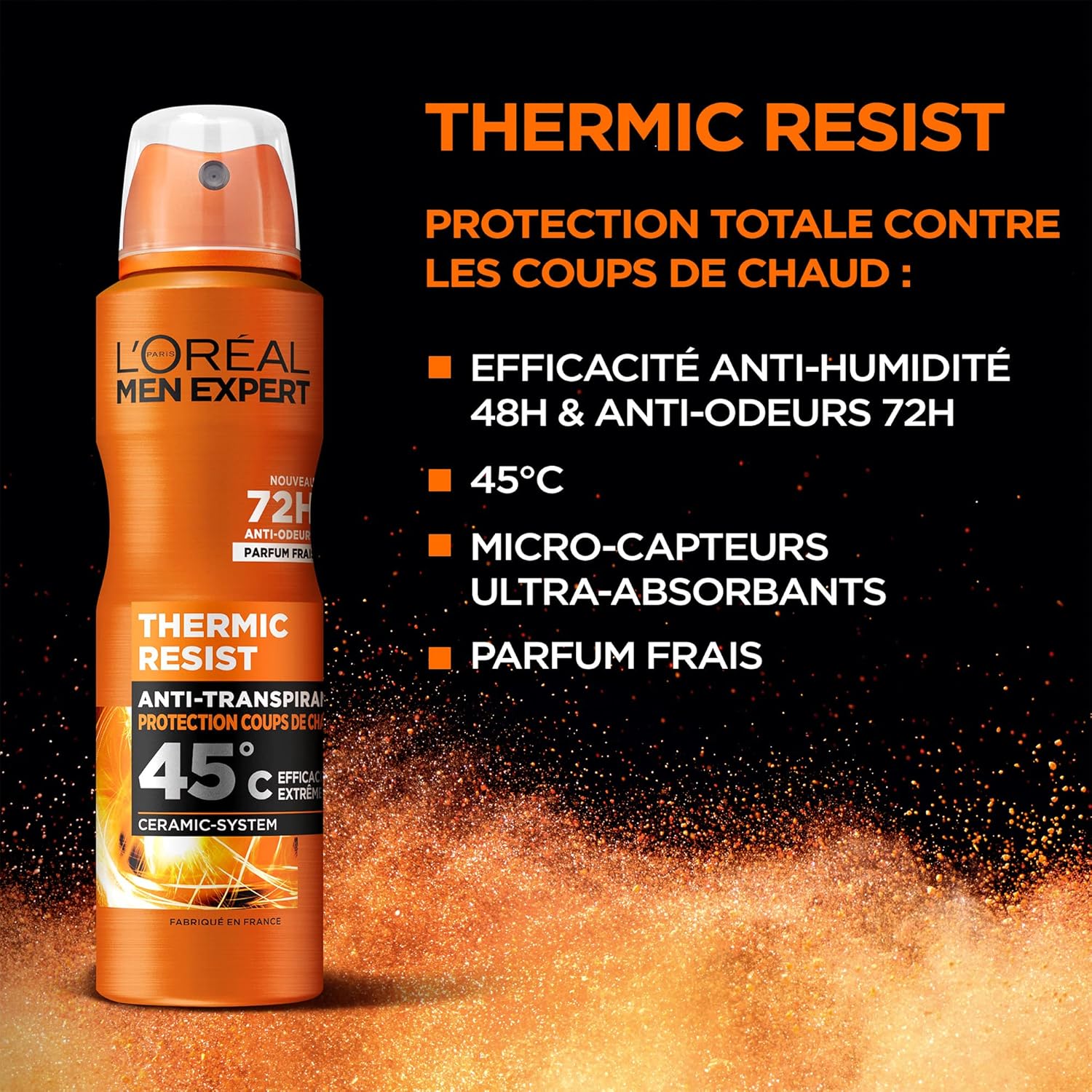 L’Oréal Paris Men Expert Thermic Resist Déodorant Spray - 150 ml - Lot de 6 – Image 2