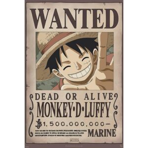 ABYSTYLE - One Piece - Poster - Wanted Luffy New 2 (91,5 x 61 cm)