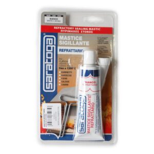 Saratoga Mastic d'étanchéité réfractaire 50 ml sous blister pour fours chaudières barbecue max 1200 °C