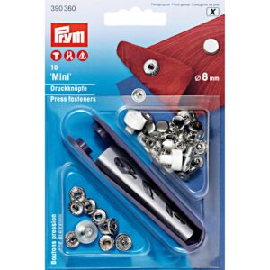 Prym Bouton Pression, Métal, Argent, 8 mm, Set de 10 Pièces 390360
