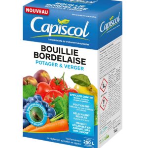 CAPISCOL Bouillie Bordelaise - 1kg - 250L De Solution - Granulés A Dissoudre - Fongicide Polyvalent - Traitement Préventif & Traditionnel - Mildiou Tavelure Cloque Du Pêcher - Coloration Bleue BB1000