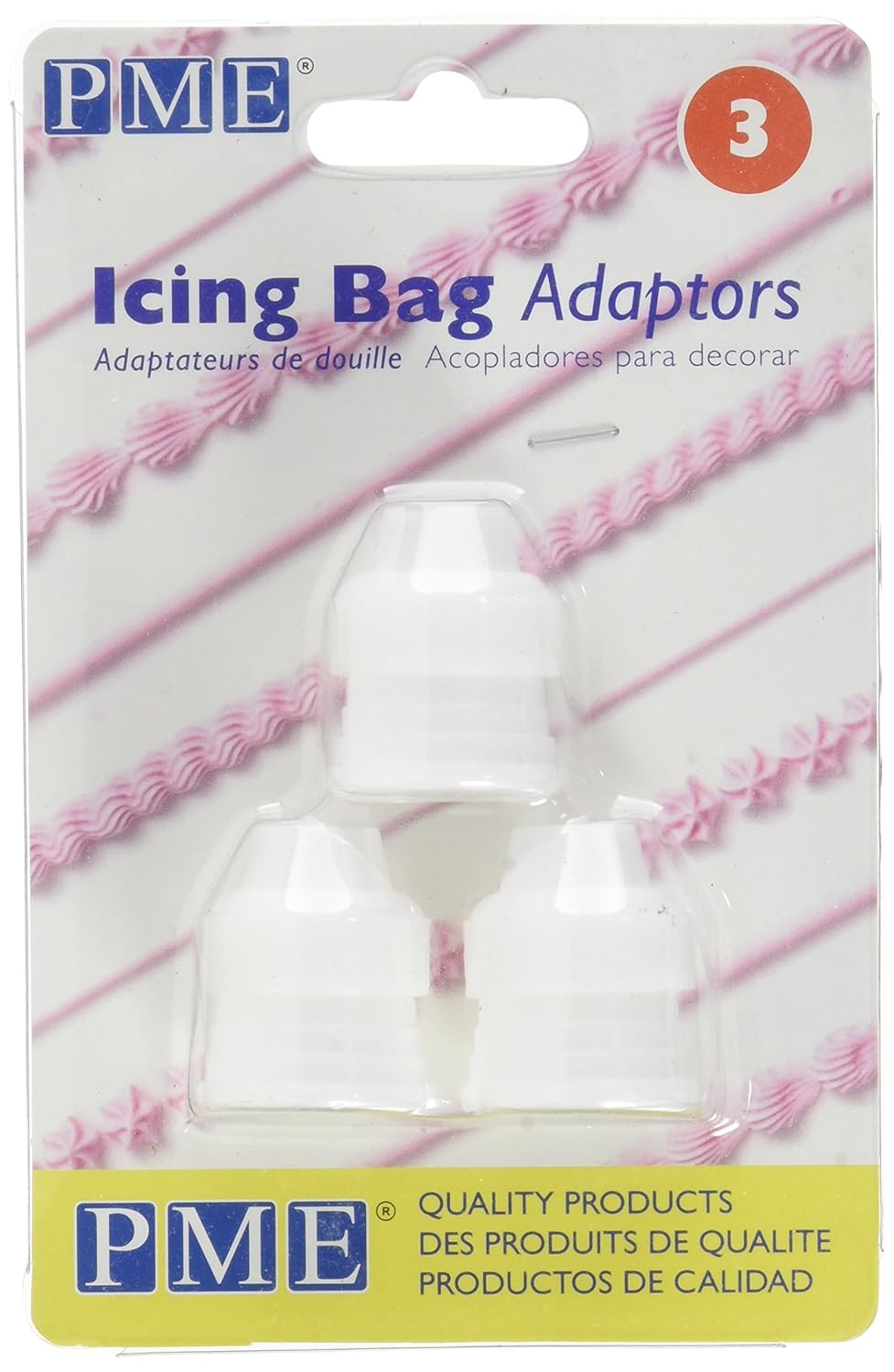 PME - Adaptateurs Pour Douilles Supatube, Lot de 3, Blanc