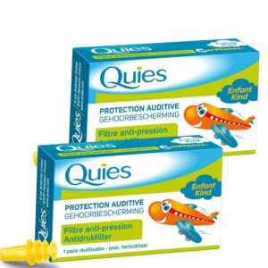 Quies EarPlanes Enfant Protection auditive spécial avion - Lot de 2 Paires