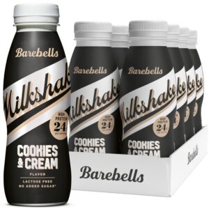 Milkshake protéiné Barebells Cookies & Cream 8 x 330 ml | 24 g de protéines | Sans sucre ajouté | Sans lactose | Boisson onctueuse au délicieux goût cookies & cream