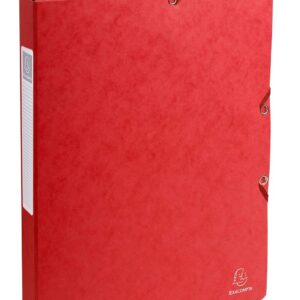 Exacompta - Réf. 50305E - 1 boite de classement avec élastiques Exabox - en carte lustrée 600g/m2 - Dos 2,5 cm - dimensions 25 x 33 cm - pour documents A4 - couleur rouge - livrée montée