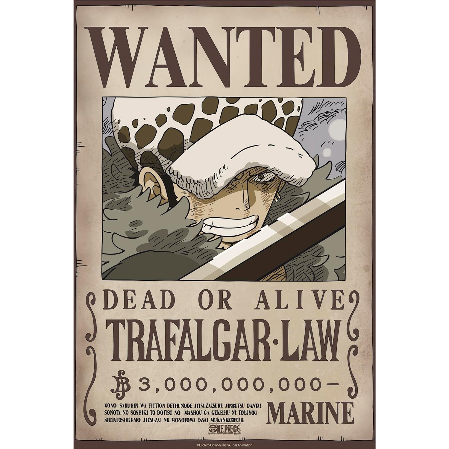 GB eye – Poster ONE PIECE Wanted (WANTED Trafalgar Law)