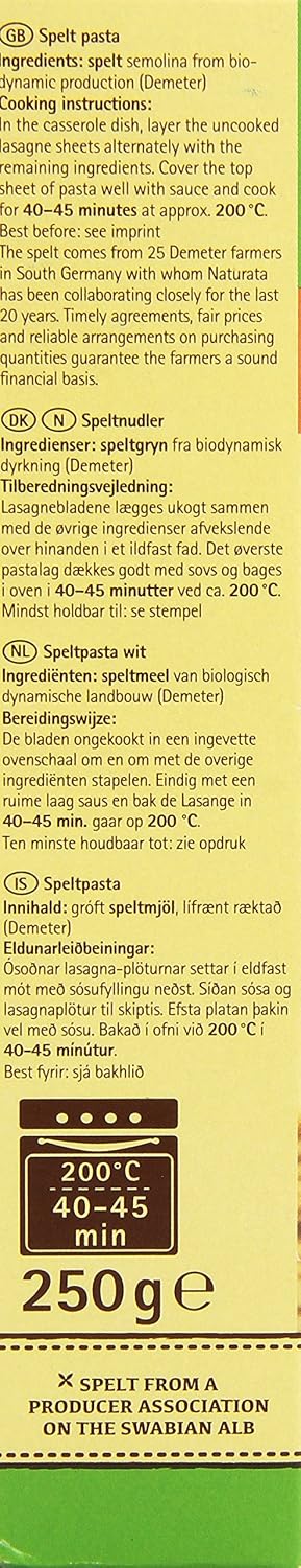 Naturata Lasagne Épeautre Bio 250 g – Image 3