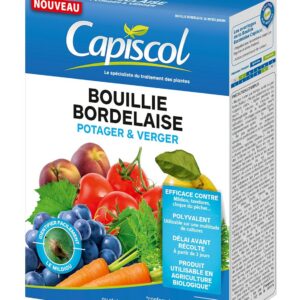 CAPISCOL Bouillie Bordelaise - 500g - 125L De Solution - Granulés A Dissoudre - Fongicide Polyvalent - Traitement Préventif & Traditionnel - Mildiou Tavelure Cloque Du Pêcher - Coloration Bleue BB500