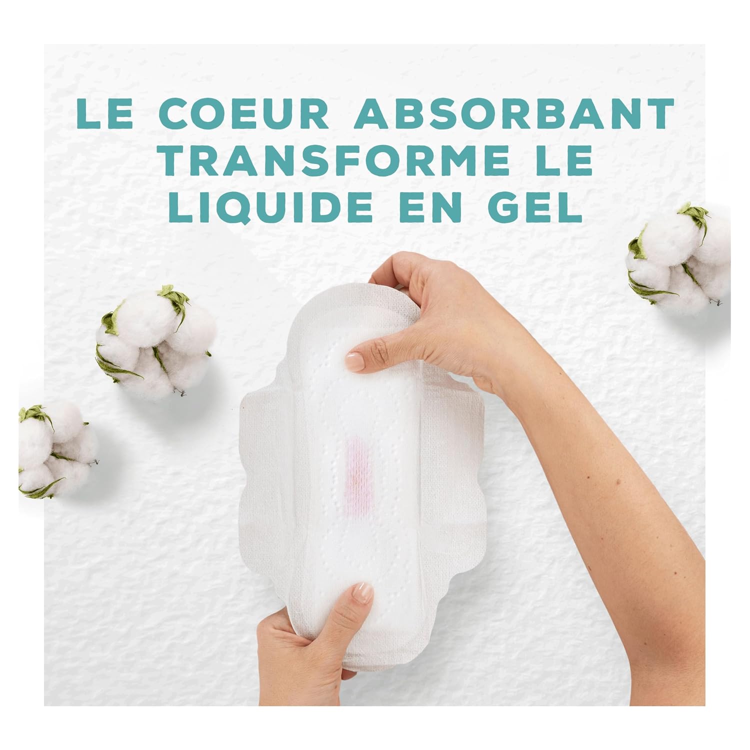 Always Cotton Protection Night Serviettes Avec Ailettes X8, Voile Supérieur 100% Coton Biologique – Image 3