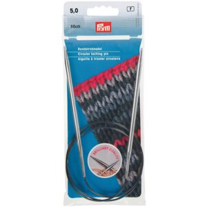 Prym Rundstricknadeln MS 80 cm 5,00 mm silberfarbig Ferri da Maglia circolari, Ottone, Argento, 5,0 mm