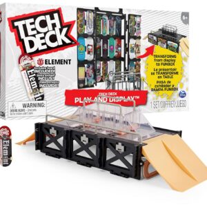 Tech Deck - Play and Display - Finger Skate - Coffret de Skate Transformable et Boite de Transport avec Touche Exclusive - Rampe pour Mini Skate de Doigt A Collectionner - Jouet Enfant 6 Ans Et +