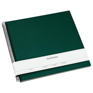 Semikolon 364036 Album à spirales Economy Large, 34,5 x 33,2 cm, album photo, 50 pages blanc crème, livre photo, vert forêt