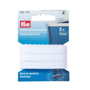 Prym Pointe de finition élastique - 10 mm - Blanc - 84% polyamide - 16% EL - 995100