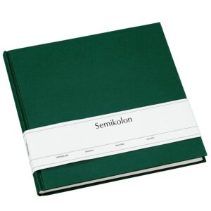 Semikolon 364094 Livre d'or - 25 x 23 cm - avec 180 pages vierges à personnaliser, marque-page - vert forêt