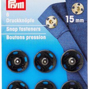 Prym Sew-on Snap Fasteners Brass Black 15 mm