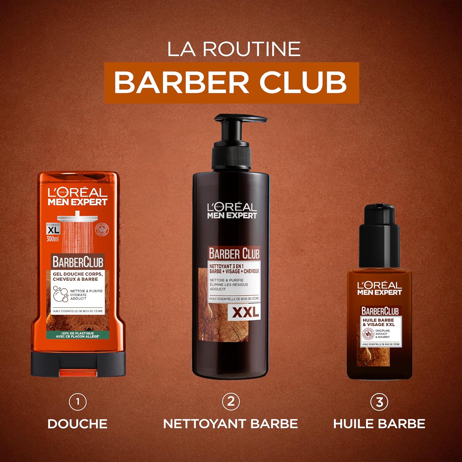 L’Oréal Paris Men Expert Barber Club Gel Douche Corps, Cheveux & Barbe Homme 3 en 1-300 ml - Lot de 6 – Image 2