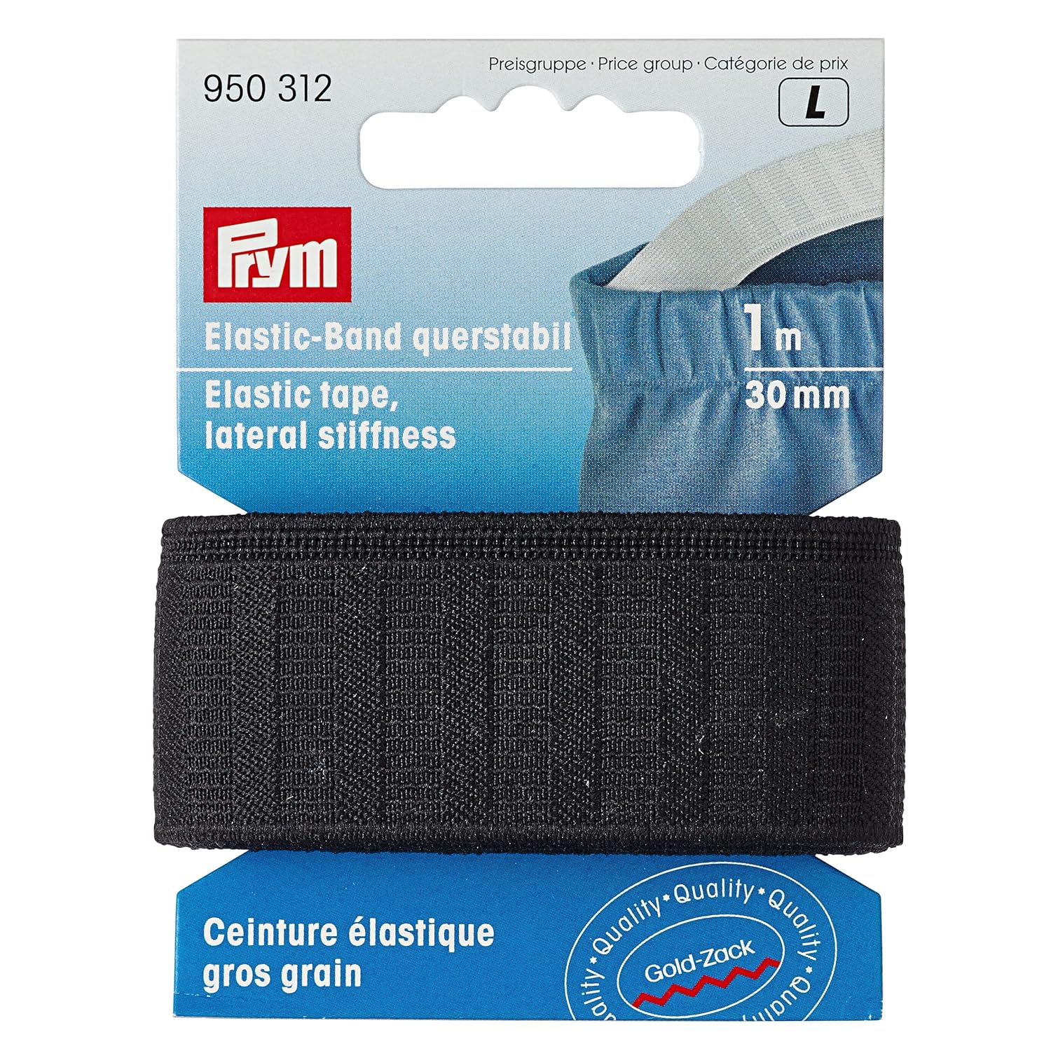 Prym 30 mm 1 m la raideur Bande élastique latéral, Noir