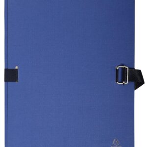 EXACOMPTA Chemise extensible Varia 2230 papier toilé grainé bleu foncé