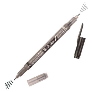 TOMBOW Fudenosuke — Marqueur double pointe noir/gris