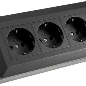 CHILITEC — Bloc de prises d’angle 3 voies noir