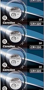 CAMELION — Lot de 5 piles bouton lithium CR1220 3 V