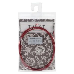 CHIAOGOO Twist RED — Câble 93 cm large pour aiguilles interchangeables