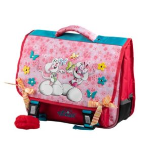 DIDDL — Cartable scolaire rose motif papillons et fleurs