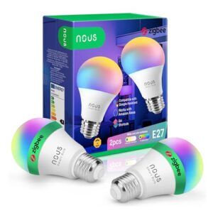 NOUS P3Z — Ampoule intelligente ZigBee RGB E27 lot de 2