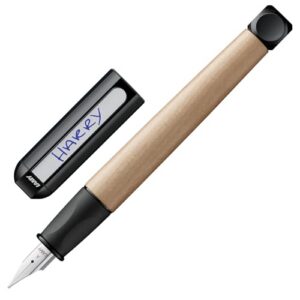 Lamy abc black - Stylo-plume enfant pour débutants en écriture avec grip ergonomique et plume acier polie pour gauchers (LH) en taille M - bois d'érable robuste - avec cartouche d'encre bleue T 10