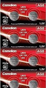 CAMELION — Lot de 10 piles bouton AG8 / LR55