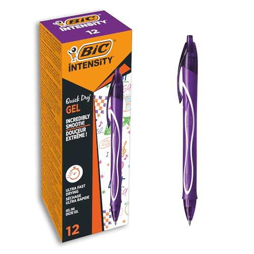 BIC Gel-ocity Quick Dry — Stylos-gel rétractables 0,7 mm violet