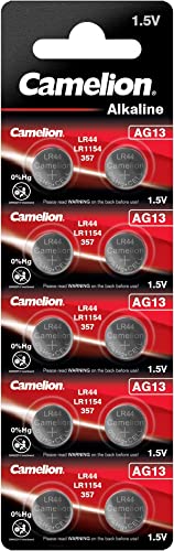 CAMELION — 10 piles bouton AG13 LR44/LR1154/357 sans mercure