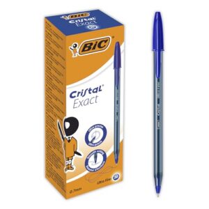 BIC Cristal Exact — Stylos-bille pointe aiguille 0,7 mm bleu x20