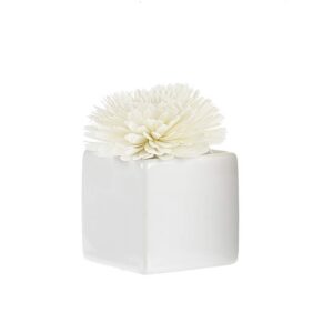 Goa Clem - Céramique Blanche Fleur De Goatier - Taille : 6 X 6 Cm