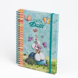 DIDDL — Cahier à spirale A5 bleu avec élastique