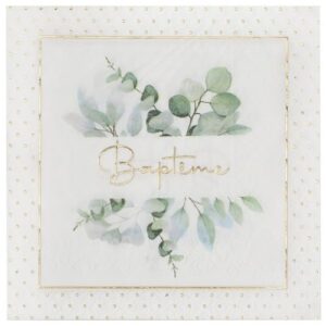 SANTEX — Sachet de 20 serviettes baptême végétalisé