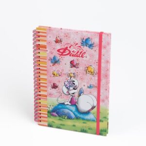 DIDDL Diddlina — Cahier à spirale A5 rose avec élastique