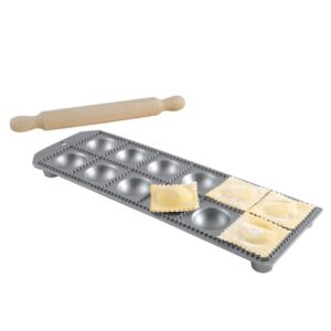 EPPICOTISPAI — Plaque à ravioli ronde 12 trous avec rouleau