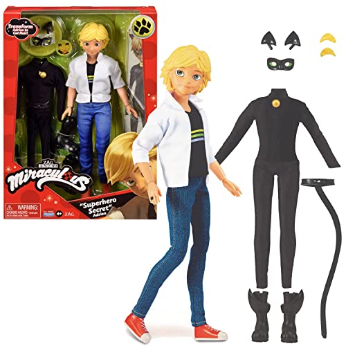 BANDAI Miraculous — Poupée Chat Noir et Adrien 26 cm