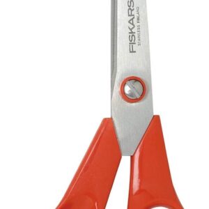 Fiskars Ciseaux universels pour gauchers, Longueur totale: 21 cm, Lames en acier inoxydable/Poignées en plastique, Classic, 1005147