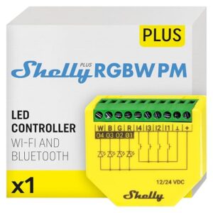 SHELLY Plus RGBW PM — Contrôleur Wi‑Fi RGBW pour LED 12-24 V