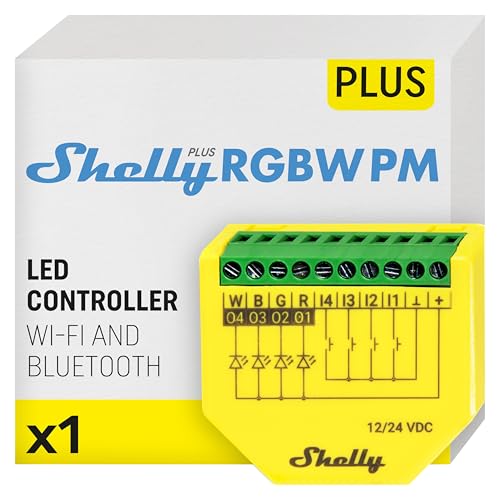 SHELLY Plus RGBW PM — Contrôleur Wi‑Fi RGBW pour LED 12-24 V