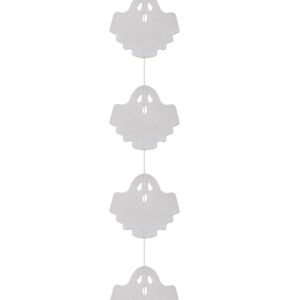P'tit Clown - Guirlande Halloween en Papier Verticale - 120 cm - Idéale pour Décoration de Porte, Fenêtre ou Mur (Fantôme)