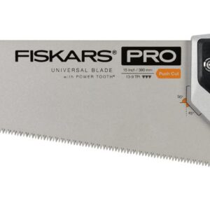 FISKARS PowerTooth — Scie égoïne bois, stratifiés et PVC 38 cm
