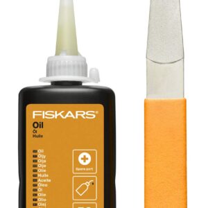 Fiskars Kit d’entretien pour les outils de coupe, Avec lime diamant, flacon d’huile et guide d’entretien, 1001640, Orange