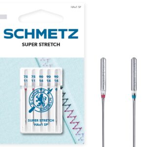 SCHMETZ Super Stretch — 5 aiguilles pour machine à coudre 75/11-90/14