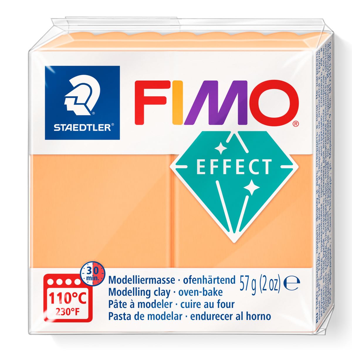 STAEDTLER Fimo Effect — Pain pâte à modeler 57 g orange fluo