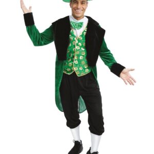 P'TIT CLOWN - 23240 - Déguisement Leprechaun Adulte - Unisexe, Luxe - Incarnez la célèbre mascotte Irlandaise - Taille L/XL